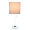 19.5" Bedside Power Outlet Base Metal Table Desk Lamp In White With Gray Fabric Shade - Creekwood Home -Adesso Shop GUEST 8e96219d 1eed 44e9 8b18 14915d753755