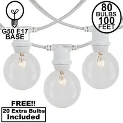 Novelty Lights Globe Outdoor String Lights With 80 In-Line Sockets White Wire 100 Feet -Adesso Shop GUEST 8f1429cc dfc5 4d1d b42b 0e12ecfc8fed