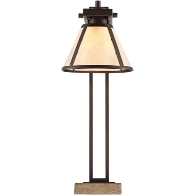 Franklin Iron Works Maricopa Rustic Farmhouse Desk Lamp 21 1/4" High Bronze Metal With USB And AC Power Outlet Mica Shade For Bedroom Living Room Home 10 Franklin Iron Works Maricopa Rustic Farmhouse Desk Lamp 21 1/4" High Bronze Metal With USB And AC Power Outlet Mica Shade For Bedroom Living Room Home - Image 8