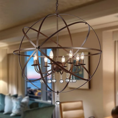 31" X 31" X 8" 8-Light Jossie Chandelier Brown - Warehouse Of Tiffany 3 31" X 31" X 8" 8-Light Jossie Chandelier Brown - Warehouse Of Tiffany