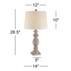 Regency Hill Regency Traditional Table Lamps 26 1/2" High Set Of 2 Beige Washed Fabric Tapered Drum Shade For Bedroom Living Room Bedside Nightstand -Adesso Shop GUEST 8f8f417c f6a3 4a28 a6de 3816f50b7eaa