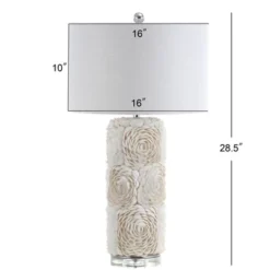 28.5" Seashell/Resin/Crystal Rosette Table Lamp (Includes LED Light Bulb) White - JONATHAN Y -Adesso Shop GUEST 8fa13f0f 7d50 4080 8b7d ef5655f7149e