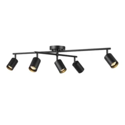5-Light Matte Black Track Lighting With Center Swivel Bar With Pivoting Shades - Globe Electric -Adesso Shop GUEST 8fcc1137 5c78 4b60 a3b2 95ae7c42279d