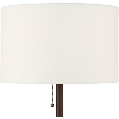 360 Lighting Caper Modern Floor Lamps With Tray Table 60 1/2" Tall Set Of 2 Bronze USB And Outlet Off White Fabric Drum Shade For Living Room Bedroom 8 360 Lighting Caper Modern Floor Lamps With Tray Table 60 1/2" Tall Set Of 2 Bronze USB And Outlet Off White Fabric Drum Shade For Living Room Bedroom - Image 6