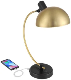 Possini Euro Design Modern Mid Century Desk Lamp 28 1/2" Tall Warm Gold Black With Dual USB Charging Ports For Bedroom Living Room Office Reading Home -Adesso Shop GUEST 91bd7bd7 8521 4c7f 9c8b d98522dee5bf
