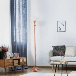 1 Light Torchiere Floor Lamp With Marbleized Glass Shade Rose Gold - Elegant Designs 15 1 Light Torchiere Floor Lamp With Marbleized Glass Shade Rose Gold - Elegant Designs -Adesso Shop GUEST 921e7cb3 8661 46ba 9407 601016644b99