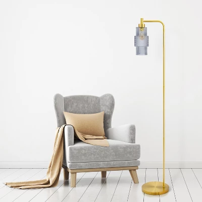63" Kyra Pillar Shade Floor Lamp Blue/Gold - River Of Goods 4 63" Kyra Pillar Shade Floor Lamp Blue/Gold - River Of Goods - Image 2