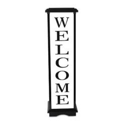 Techko Maid LED Solar 33.3" Welcome Home Large Decorative Outdoor Lantern Off-White/Yellow -Adesso Shop GUEST 92fa26e7 32b3 49ce 92b7 9773cc9b7af8