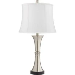 360 Lighting Seymore Modern Table Lamps 26" High Set Of 2 White Softback With USB Charging Port LED Touch On Off Silver Drum Shade For Bedroom Desk -Adesso Shop GUEST 9456f6ec c368 45ae 84a3 1ddf157ba4d6
