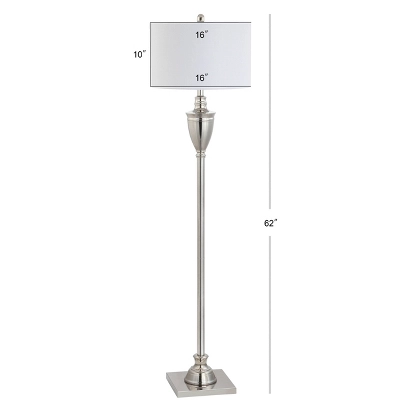 62" Metal Othello Floor Lamp (Includes LED Light Bulb) Silver - JONATHAN Y 5 62" Metal Othello Floor Lamp (Includes LED Light Bulb) Silver - JONATHAN Y - Image 3