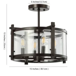 15" Iron And Glass Hampdon Modern Drum LED Flush Mount Black - Jonathan Y 9 15" Iron And Glass Hampdon Modern Drum LED Flush Mount Black - Jonathan Y -Adesso Shop GUEST 96804e5f 7525 40f5 aaa4 0f0f45a514e5
