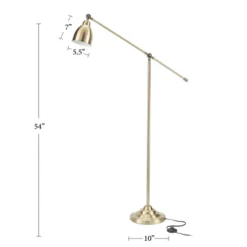 54" Metal Swing Arm Reading Floor Lamp - Nourison 13 54" Metal Swing Arm Reading Floor Lamp - Nourison -Adesso Shop GUEST 96c5d93c 6915 4e02 824b 6e07b12e0743