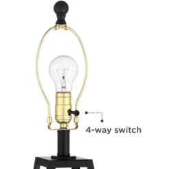 Franklin Iron Works Kacey Industrial Table Lamps 25 1/4" High Set Of 2 Dark Black With USB Charging Port LED Nightlight Peanut Shade For Bedroom Desk -Adesso Shop GUEST 988e1efc d516 4ad1 be96 7cd3981831f0