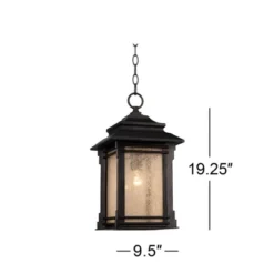 Franklin Iron Works Hickory Point Rustic Outdoor Hanging Light Walnut Bronze 19 1/4" Frosted Cream Glass Damp Rated For Post Exterior Barn Deck House -Adesso Shop GUEST 990b3319 dd91 49c1 97c9 2ef42970c89c