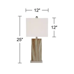 360 Lighting Connie Modern Table Lamps Set Of 2 25" High Brown Faux Marble With USB Charging Port White Rectangular Shade For Living Room Office Desk -Adesso Shop GUEST 99791b9b 0488 4e77 a280 94707e06cc1a