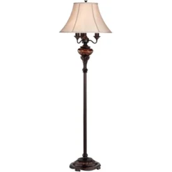 Barnes And Ivy Traditional Floor Lamp 4-Light 63" Tall Lush Bronze Tortoise Glass Font Bell Shade For Living Room Reading Bedroom Office -Adesso Shop GUEST 99cf1ea5 0054 4194 b1f0 2940f8818a86