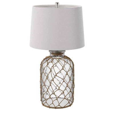 30" 3-way Seeded Netted Rope Glass Table Lamp - StyleCraft 3 30" 3-way Seeded Netted Rope Glass Table Lamp - StyleCraft