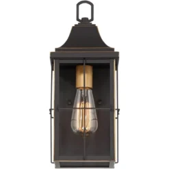 John Timberland Sunderland Rustic Mission Outdoor Wall Light Fixture Black Gold 15" Clear Glass For Post Exterior Barn Deck House Porch Yard Patio -Adesso Shop GUEST 9a7977dc 34f6 4dc0 b2e1 4e1fc266cc86