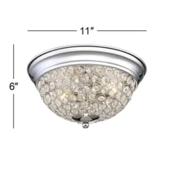 Possini Euro Design Faith Modern Ceiling Light Flush Mount Fixtures 11" Wide Set Of 2 Chrome 2-Light Crystal For Bedroom Kitchen Living Room Hallway -Adesso Shop GUEST 9e60bc97 1b08 4f00 97c0 da352123f71d