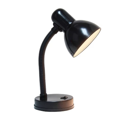 14.25" Traditional Fundamental Metal Desk Task Lamp And Bowl Shaped Shade With Flexi Gooseneck Black - Creekwood Home 4 14.25" Traditional Fundamental Metal Desk Task Lamp And Bowl Shaped Shade With Flexi Gooseneck Black - Creekwood Home - Image 2