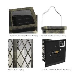 Hastings Home Solar Powered LED Lantern - Antique Bronze -Adesso Shop GUEST a01aa6c4 1e8a 4439 989c 12310dd0c60c