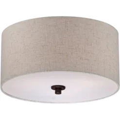 Regency Hill Sylvan Modern Ceiling Light Semi Flush Mount Fixture 14" Wide Bronze 3-Light Oatmeal Fabric Drum Shade For Bedroom Kitchen Living Room 12 Regency Hill Sylvan Modern Ceiling Light Semi Flush Mount Fixture 14" Wide Bronze 3-Light Oatmeal Fabric Drum Shade For Bedroom Kitchen Living Room -Adesso Shop GUEST a02f0228 5e2e 4bb5 b0fc a78de8efcac0