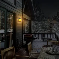 Solar LED Outdoor Wall Lantern With Flame - Techko Maid -Adesso Shop GUEST a04b1f11 fdf8 40ac bd46 8e5f1e6d63b6