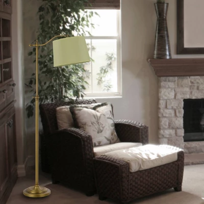 52" X 62.5" Adjustable Height Wilmington Metal Floor Lamp Antique Brass - Cal Lighting 3 52" X 62.5" Adjustable Height Wilmington Metal Floor Lamp Antique Brass - Cal Lighting