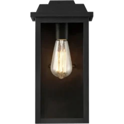 John Timberland Eastcrest Modern Outdoor Wall Light Fixture Textured Black 14" Clear Glass Panels For Post Exterior Barn Deck House Porch Yard Patio -Adesso Shop GUEST a1183800 c568 4f55 8d0f 57feb56c0658