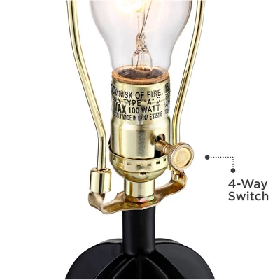 360 Lighting Marcel Industrial Table Lamps 24 1/4" High Set Of 2 With USB Charging Port And Nightlight LED Black Drum Shade For Bedroom Bedside Desk 5 360 Lighting Marcel Industrial Table Lamps 24 1/4" High Set Of 2 With USB Charging Port And Nightlight LED Black Drum Shade For Bedroom Bedside Desk - Image 3