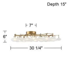 Possini Euro Design Lilypad Modern Ceiling Light Semi Flush Mount Fixture 30 1/4" Wide Warm Brass 12-Light Frosted Glass Shade For Bedroom Living Room 17 Possini Euro Design Lilypad Modern Ceiling Light Semi Flush Mount Fixture 30 1/4" Wide Warm Brass 12-Light Frosted Glass Shade For Bedroom Living Room -Adesso Shop GUEST a233a009 bd72 44f5 9f48 3c2effe14b0b