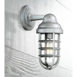 John Timberland Marlowe Industrial Outdoor Wall Lights Set Of 2 Galvanized Steel Cage Frame 13 1/4" Clear Glass For Post Exterior Barn Deck House Yard 13 John Timberland Marlowe Industrial Outdoor Wall Lights Set Of 2 Galvanized Steel Cage Frame 13 1/4" Clear Glass For Post Exterior Barn Deck House Yard -Adesso Shop GUEST a29bfe4f 7a10 42af 9115 83e22e2c6306