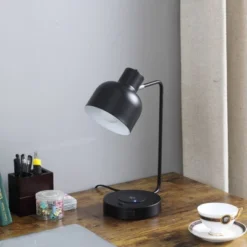 15.25" Vadim Adjustable With Charging USB Port Station Student Task Table Lamp Black - Ore International -Adesso Shop GUEST a46a5196 f41d 4cf5 a6e3 41aa0c9b37a3