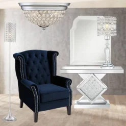 Possini Euro Design Faith Modern Ceiling Light Flush Mount Fixtures 11" Wide Set Of 2 Chrome 2-Light Crystal For Bedroom Kitchen Living Room Hallway -Adesso Shop GUEST a4905e02 2116 4c7b b077 1b4e62f92e0b