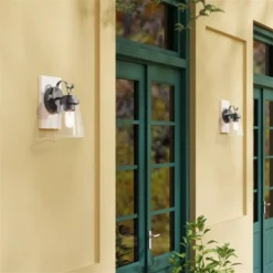 10" Metal/Glass Outdoor Wall Lamp Black/Silver - LNC -Adesso Shop GUEST a4a0fb98 a1a2 495f a55a 74873f318e01