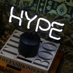 Amped Co 9.6" X 8.3" HYPE Real Neon Light Novelty Desk Lamp, White -Adesso Shop GUEST a50781a0 2402 445e 959c 42f6bf150a5d