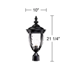 John Timberland Bellagio Vintage Rustic Outdoor Post Light Black 21" Clear Hammered Glass For Exterior Barn Deck Post Light House Porch Yard Patio -Adesso Shop GUEST a50ce2b4 49fd 4c9b 8be1 baebd635c03d