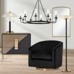 Possini Euro Design Modern Torchiere Floor Lamp LED 72" Tall Black Antique Brass White Glass Shade For Living Room Reading Uplight -Adesso Shop GUEST a5454be3 0820 435a b6b1 429848dce7f5