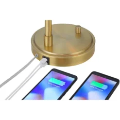 Possini Euro Design Possini Euro Vaile Desk Lamp With Dual USB Ports Warm Gold With Glass Shade -Adesso Shop GUEST a642064a 0eab 4bed 9e47 2cd76b7cd821