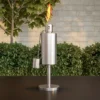 Tabletop Torch Lamp- 10.5?? Stainless Steel Outdoor Fuel Canister Flame Light For Citronella With Fiberglass Wick For Backyard, Patio By Nature Spring -Adesso Shop GUEST a649461e 63d8 47ef b090 72762034b987
