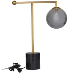 19" X 6" Metal Orb Desk Lamp With Marble Base Silver - Olivia & May -Adesso Shop GUEST a6ddfc02 31a2 4978 9c72 2c8cbcaea54a