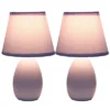 9.45" 2pk Petite Ceramic Oblong Bedside Table Desk Lamps With Matching Tapered Drum Shade Purple - Creekwood Home -Adesso Shop GUEST a74cec06 856c 4466 a20b 2eaf3aa3dae5