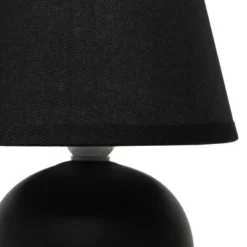 8.66" Petite Ceramic Orb Base Bedside Table Desk Lamp With Matching Tapered Drum Fabric Shade Black - Creekwood Home -Adesso Shop GUEST a78a0f0b 1513 4b6b aba8 37faa3e98c0b