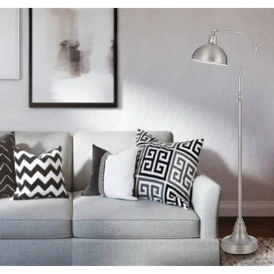 Adjustable Metal Floor Lamp Brushed Steel - Cal Lighting 3 Adjustable Metal Floor Lamp Brushed Steel - Cal Lighting