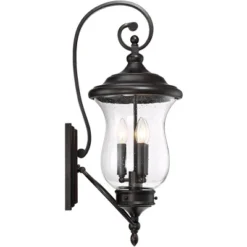 Franklin Iron Works Carriage Outdoor Wall Light Fixture Bronze LED 26 3/4" Clear Seedy Glass For Post Exterior Barn Deck House Porch Yard Posts Patio -Adesso Shop GUEST a959b47f 3c2c 40d9 8452 74f1f307397d