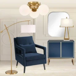 Possini Euro Design Modern Ceiling Light Flush Mount Fixture Brass 18" Wide 3-Light Frosted White Glass Globes Bedroom Living Room -Adesso Shop GUEST aa389a92 21af 48b5 88e9 d8ac68205da5