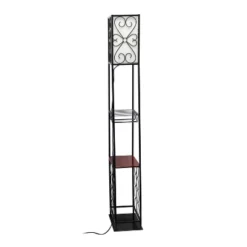 Etagere Organizer Wood Accented Storage Shelf And Wine Rack With Linen Shade Floor Lamp Black - Elegant Designs 24 Etagere Organizer Wood Accented Storage Shelf And Wine Rack With Linen Shade Floor Lamp Black - Elegant Designs -Adesso Shop GUEST aa573a12 183d 44fb 9173 422098c2a54c