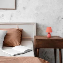 9.45" Petite Ceramic Oblong Bedside Table Desk Lamp With Matching Tapered Drum Shade Orange - Creekwood Home -Adesso Shop GUEST aae32aa3 9d6c 4d10 b7b9 fa147e78ceed