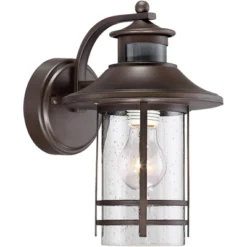 John Timberland Galt Outdoor Mission Wall Light Fixture Oil Rubbed Bronze Motion Sensor Dusk To Dawn 11 1/4" Seedy Glass For Post Exterior Barn Deck -Adesso Shop GUEST ab6900e3 c526 4bbd afab 85a47ca1d1f8