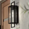 Possini Euro Design Jericho Modern Outdoor Wall Light Fixture Textured Black Metal 19" Clear Glass Panel For Post Exterior Barn Deck House Porch Yard -Adesso Shop GUEST ababa9ae d9d2 4d6f 89c1 e994e820c955